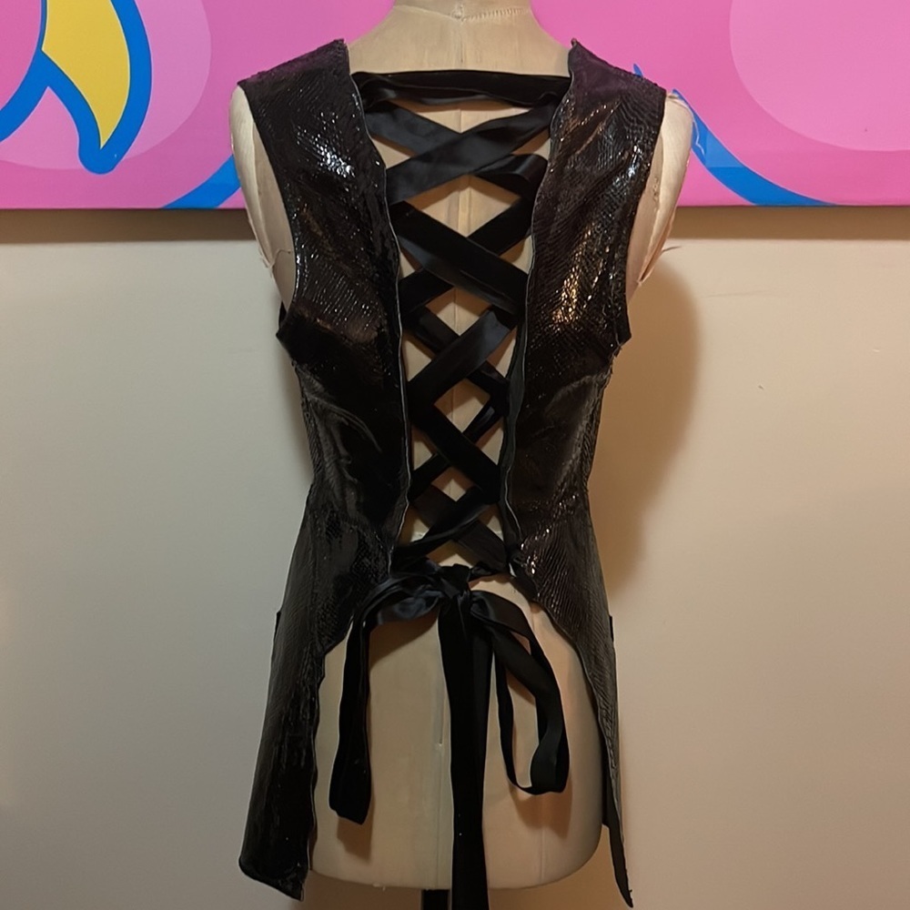 Gianfranco Ferre Black Python Snake Skin Lace Up … - image 2